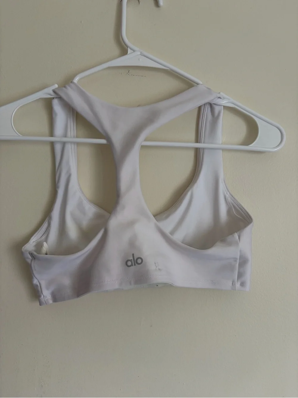 ALO Yoga White Racerback Sports Bra - Minimal Support
